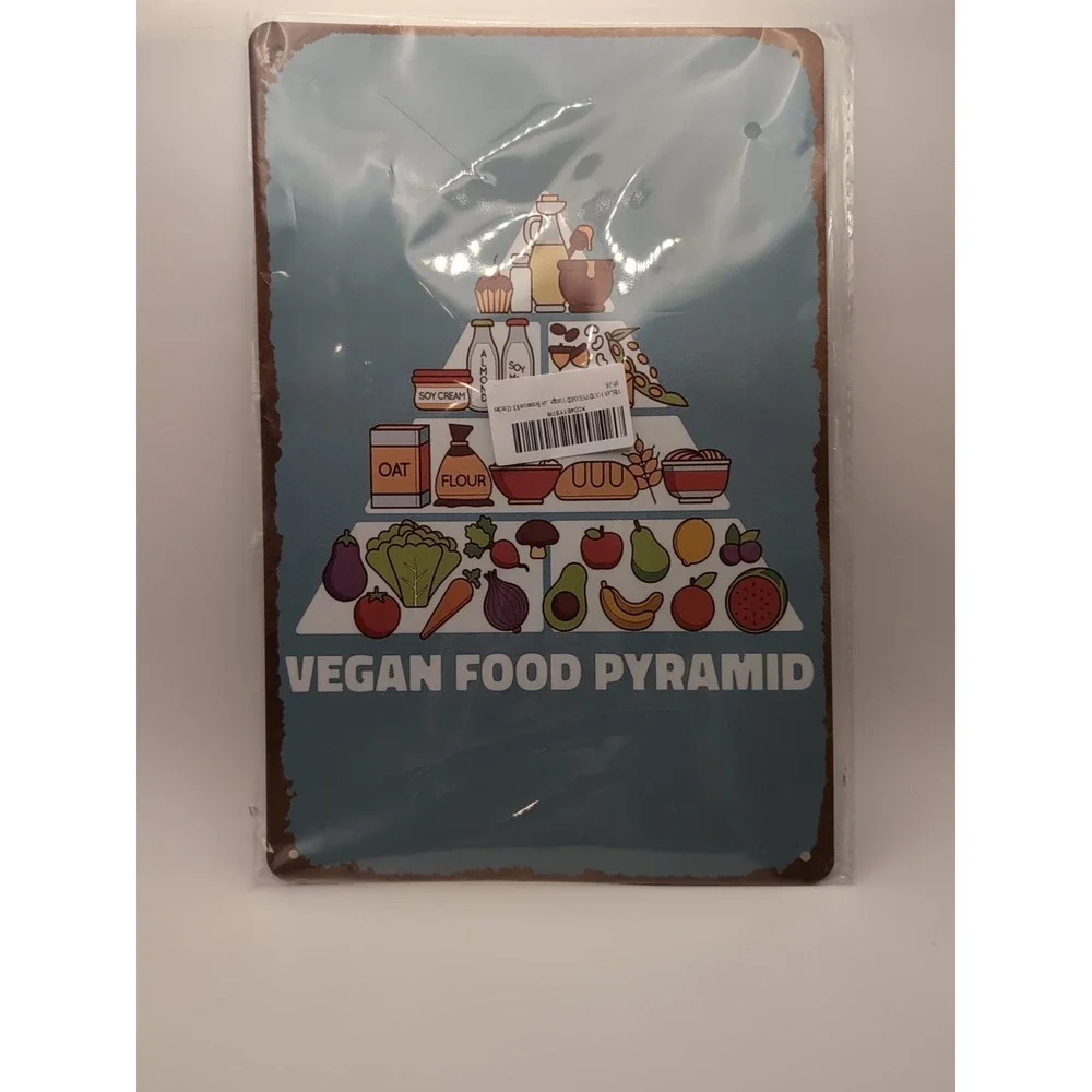 Vegan Food Pyramid-Steel Decor Sign 12x8